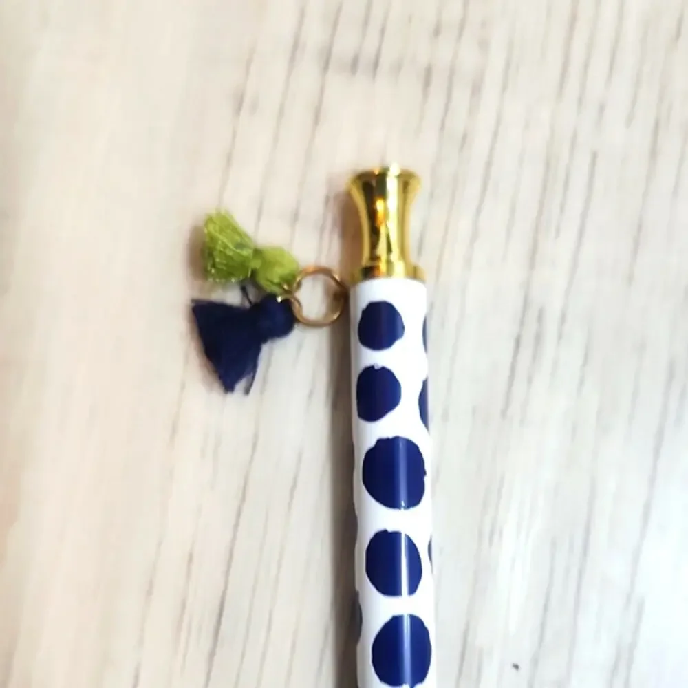 6 - Polka Dot Pens with Gold Accents